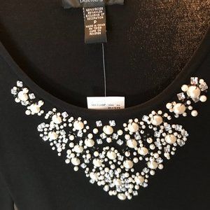 Black Top with Pearls and Stones